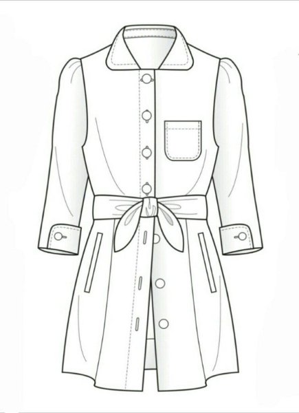 Платье пальто эскиз