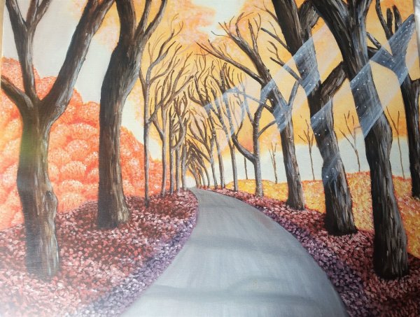 Воздушная перспектива аллея уходящая вдаль