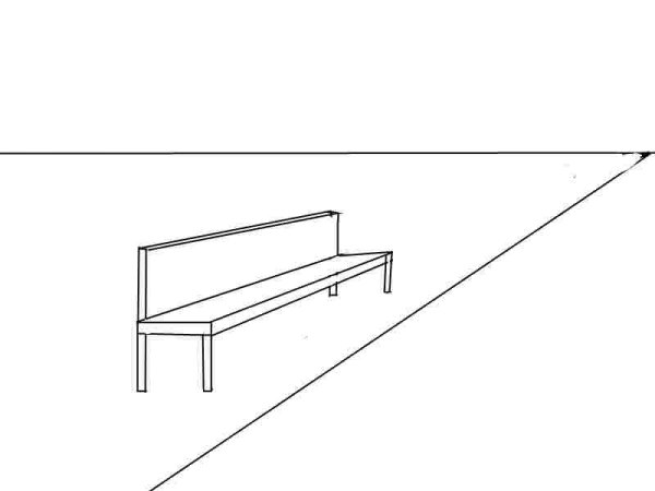 Лавочка в перспективе