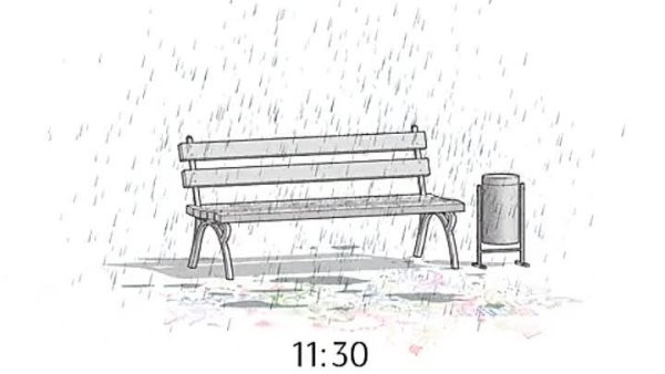 Скамейка карандашом