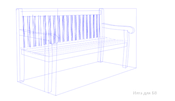 Скамейка раскраска для детей