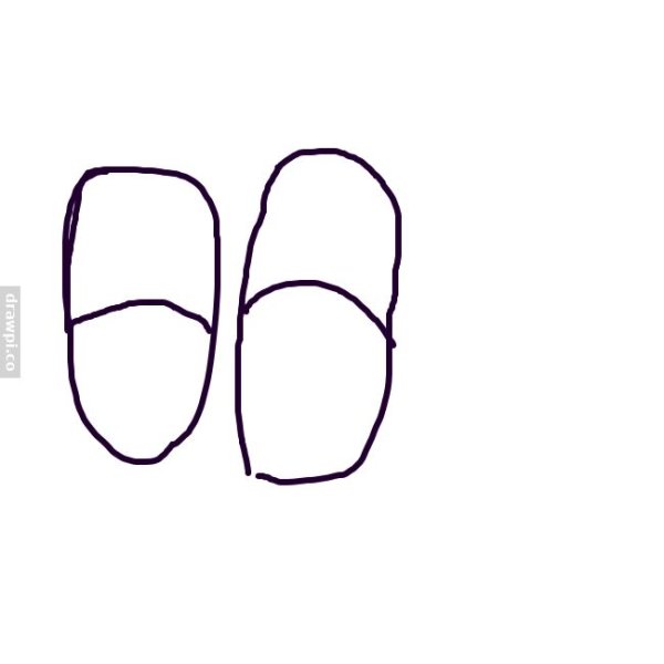 Поэтапно рисовать тапочки