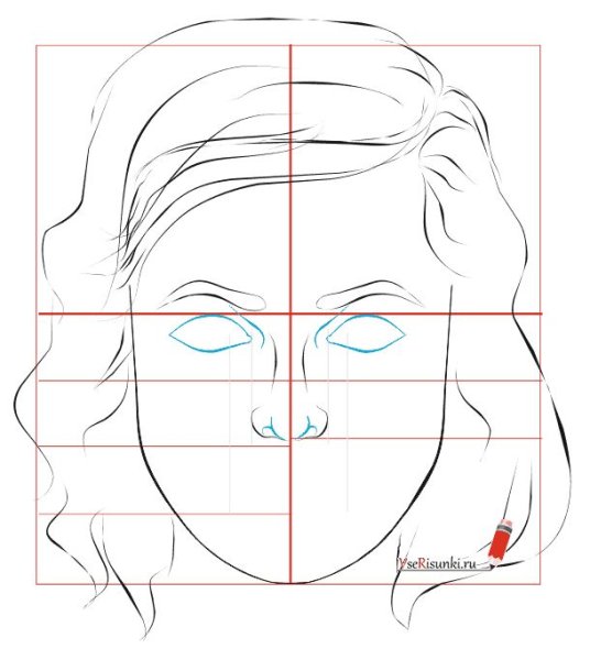 Этапы рисования женского лица