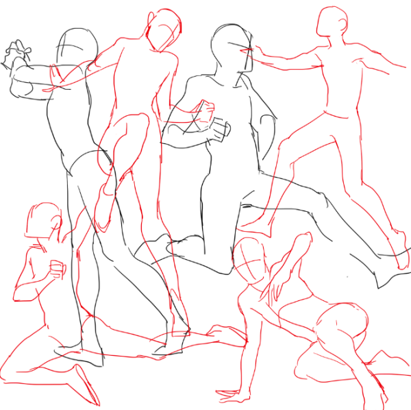 Позы для рисования мужские динамичные