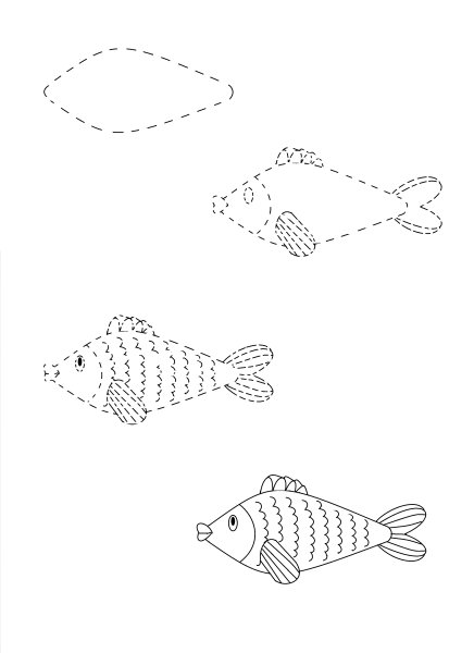 Дорисуй рыбку