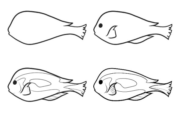 Рыба пошагово рисование карась