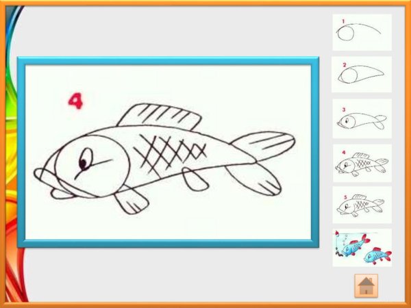 Рисование рыбы 1 класс