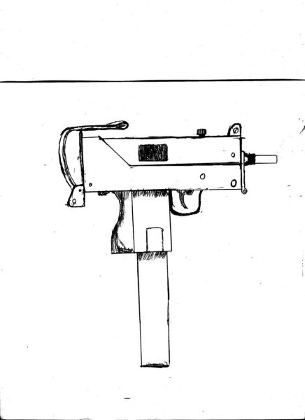 Чертеж пистолет пулемет Uzi