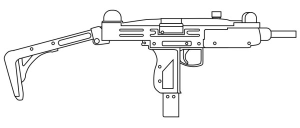 Раскраска оружие УЗИ