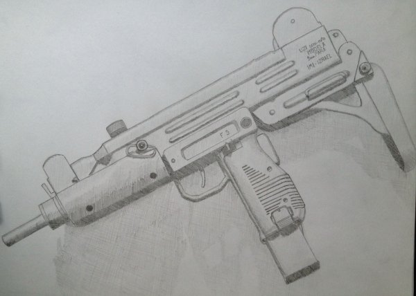 Рисунки оружия карандашом
