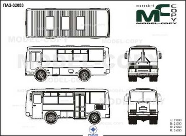 Габариты ПАЗ 3205