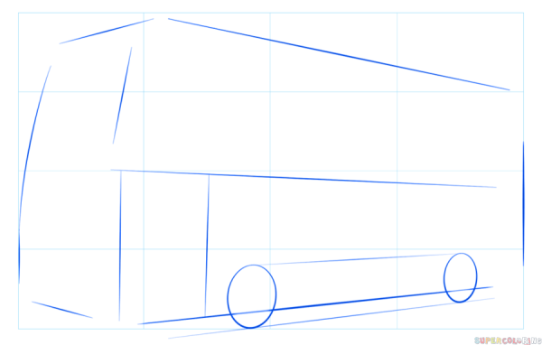 Поэтапный рисунок автобуса