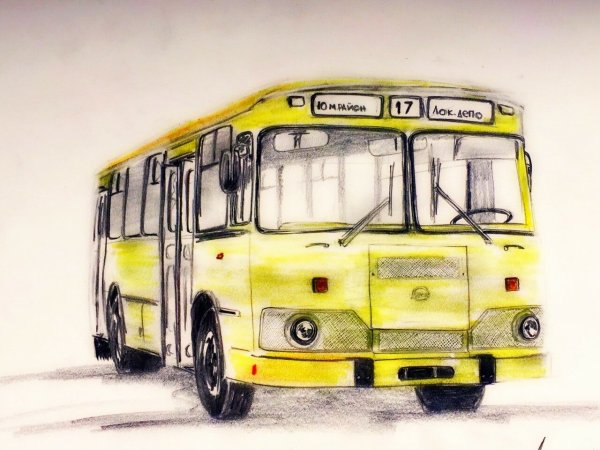 Автобус ЛИАЗ 677 рисунок
