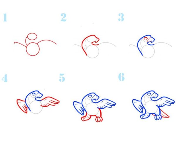 Орел рисунок пошагово