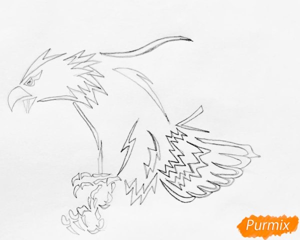 Коршун рисунок поэтапно