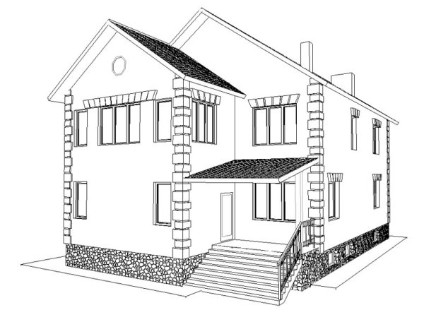 Поэтапное рисование зданий