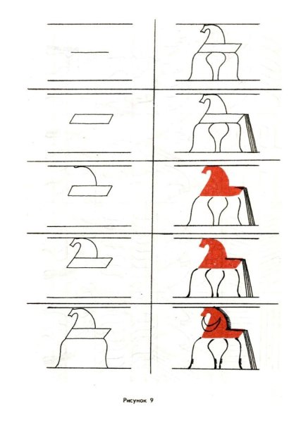 Мезенская роспись элементы конь