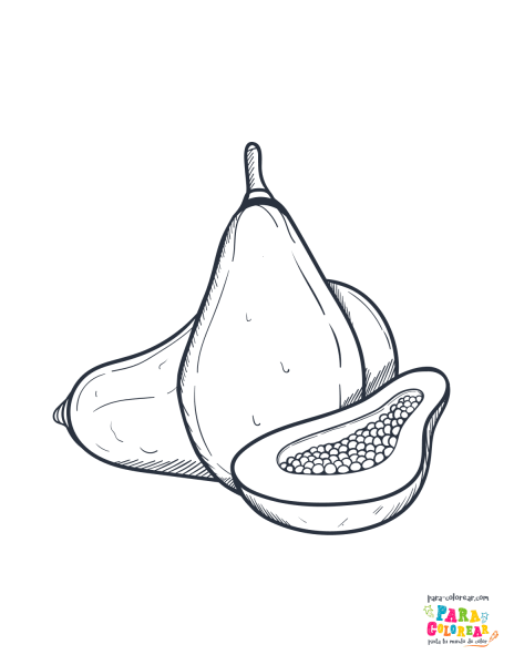 Раскраска папайя фрукт