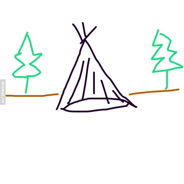 Нарисовать шалаш