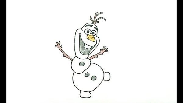 Олаф рисунок карандашом