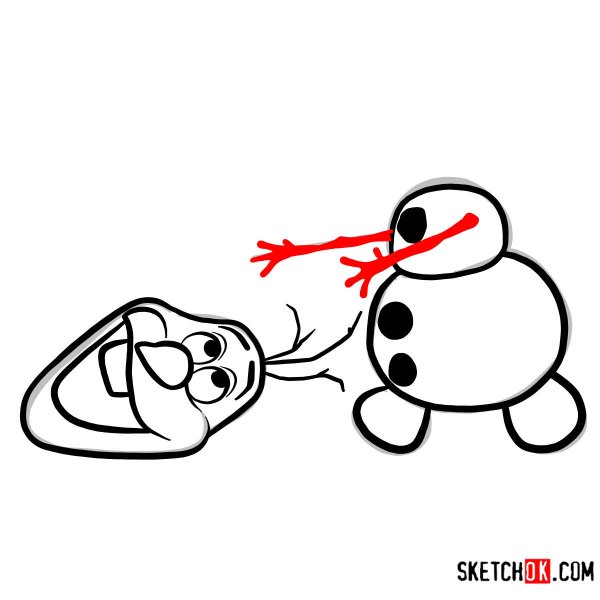 Олаф рисунок поэтапно