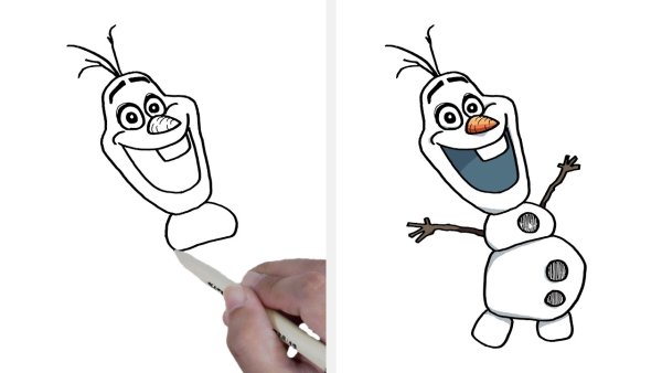 Олаф рисунок карандашом