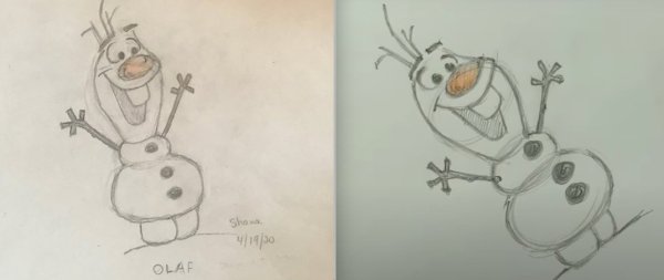 Скрепыши Олаф рисунок