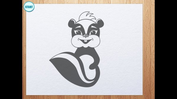 Скунс рисунок срисовать