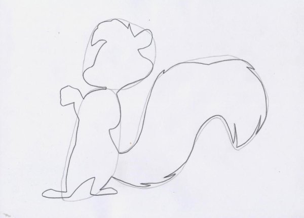 Рисунок карандашом скунса этапно