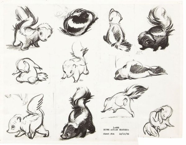 Скунс тату эскиз