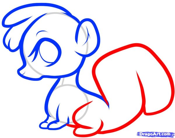 Нарисовать скунса поэтапно