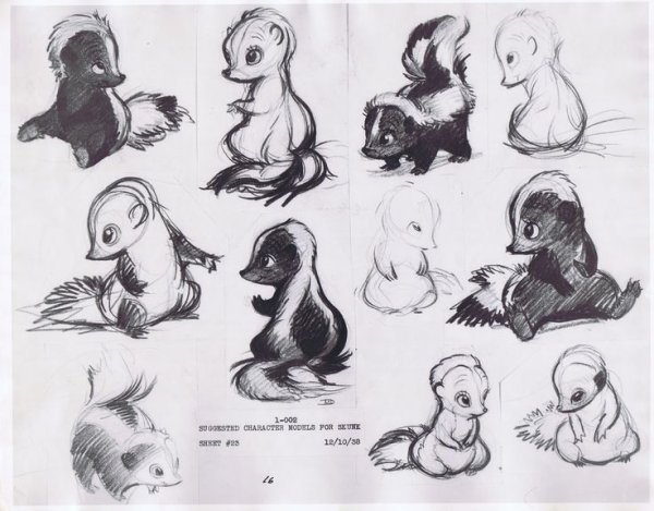 Скетчи Диснеевских животных