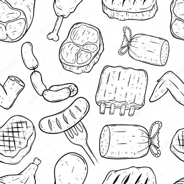 Паттерн бесшовный мясо