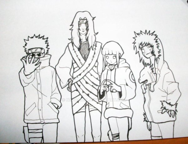 Раскраски Наруто команда 7