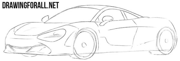 Макларен рисунок карандашом спереди