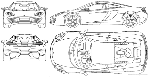 Макларен 650s чертеж