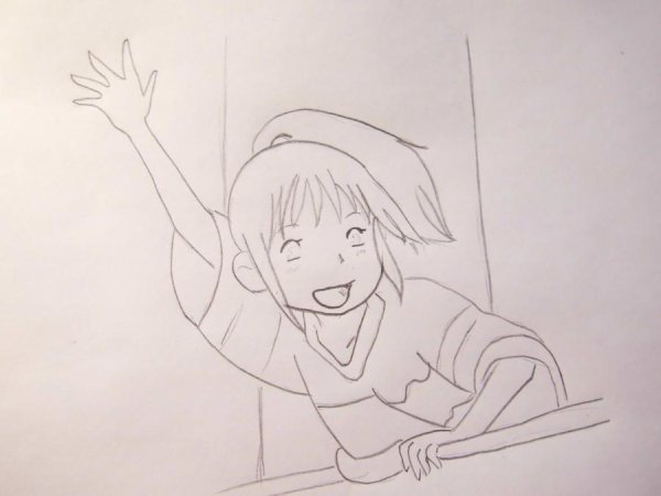 Тихиро карандашом