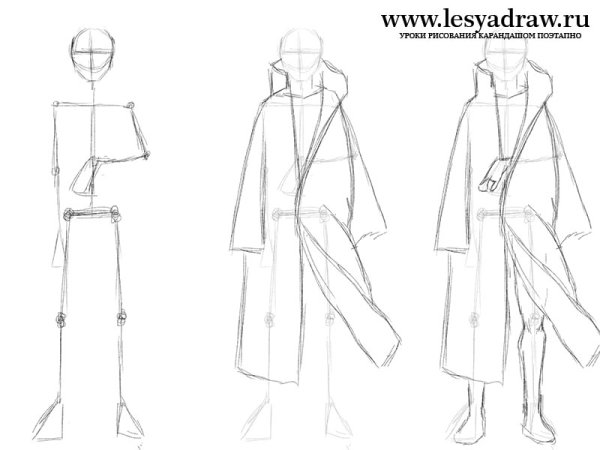 Рисунок плащ для новичков