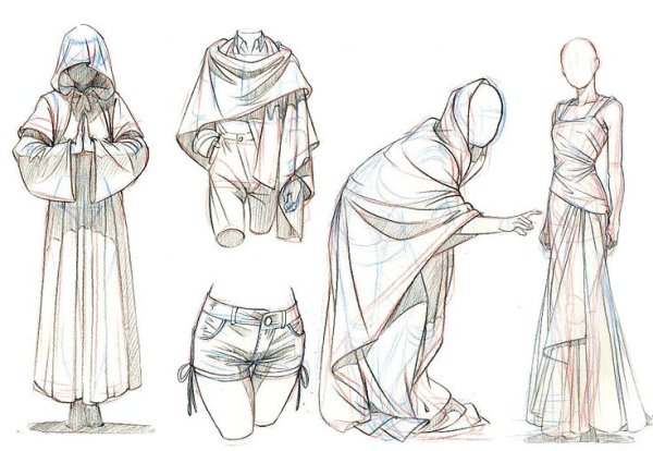 Складки на плаще референс