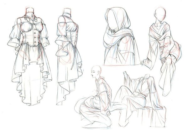 Позы для рисования в накидке