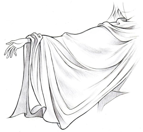 Рисование складок на платье