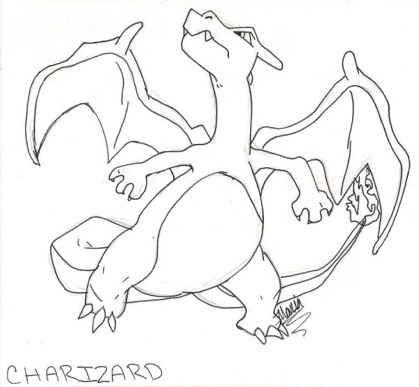 Чаризард покемон рисунок
