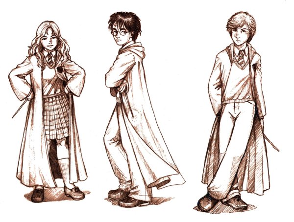 Гарри Поттер рисунок в полный рост