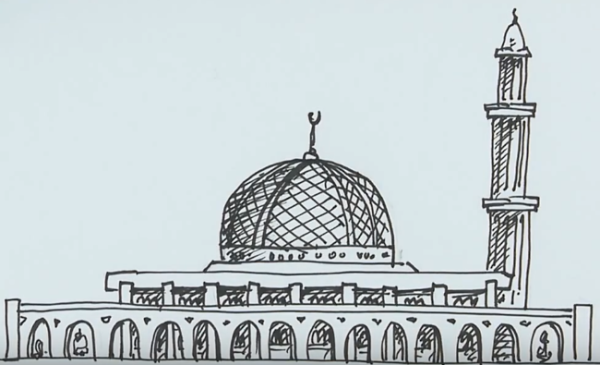 Мечеть форма карандашом
