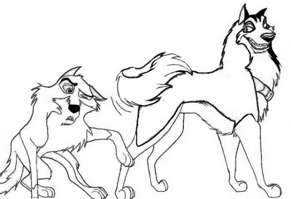 Раскраска Балто и Джена