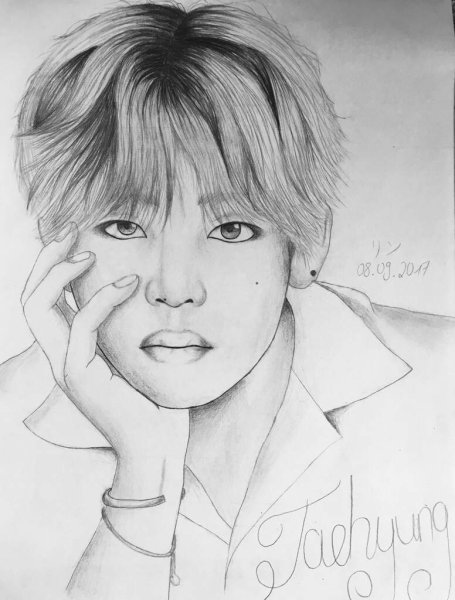 БТС карандашом Тэхен