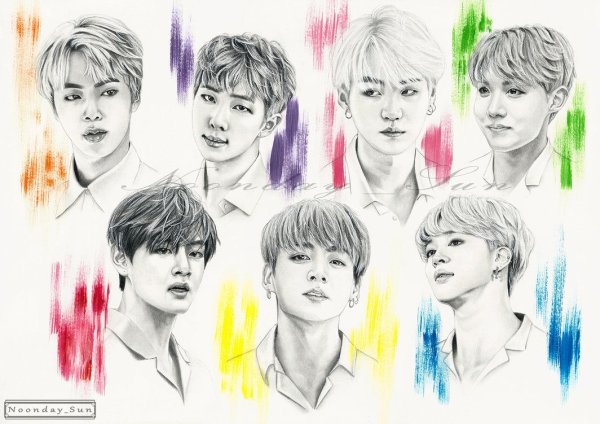 Нарисованная группа БТС