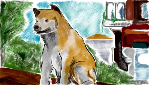 Хатико гуашью