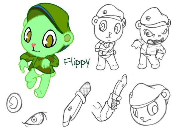 Флиппи раскраска