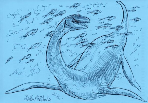 Нарисовать плезиозавра